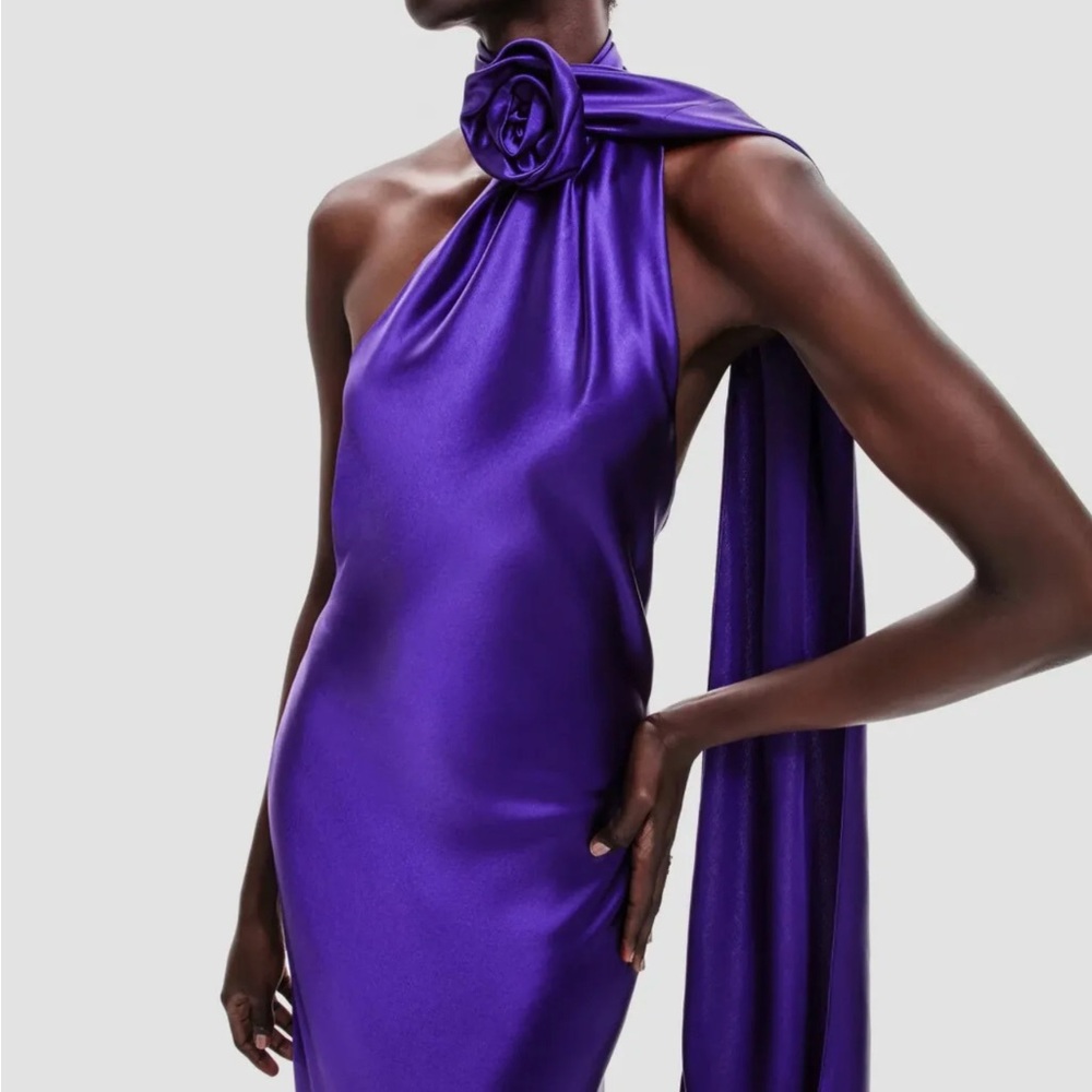 Elegant Purple Satin Dress